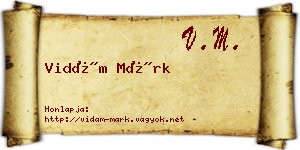 Vidám Márk névjegykártya